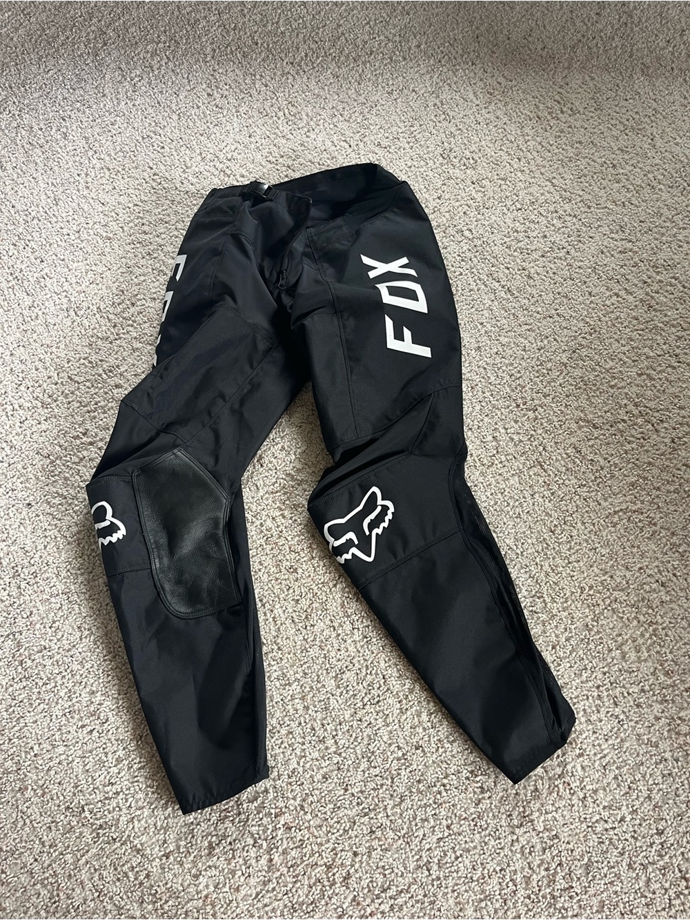 Fox Youth Black MX Motocross Pants with White Logos